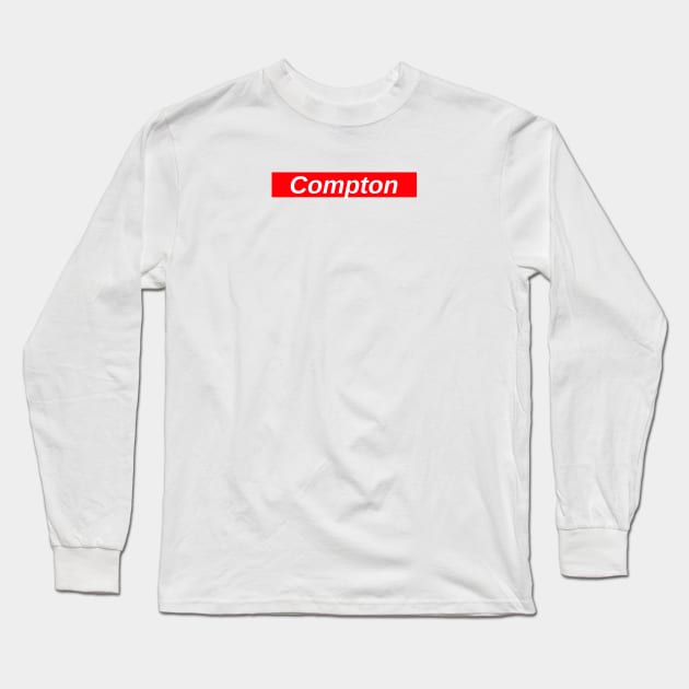 Compton // Red Box Logo Long Sleeve T-Shirt by FlexxxApparel